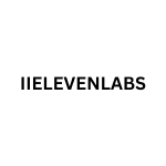 IIELEVENLABS Logo::A minimalist black and white logo featuring the text "IIELEVENLABS" in bold font.